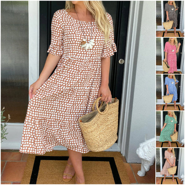 🌸Big price reduction🌸Elegant Polka Dot Midi Dress