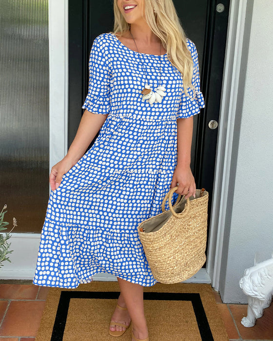 🌸Big price reduction🌸Elegant Polka Dot Midi Dress